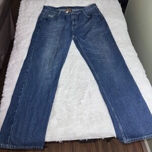 Notorious BIG Jeans Mens 38 Blue Excellent‎ Embroidered Hip Hop Baggy Straight